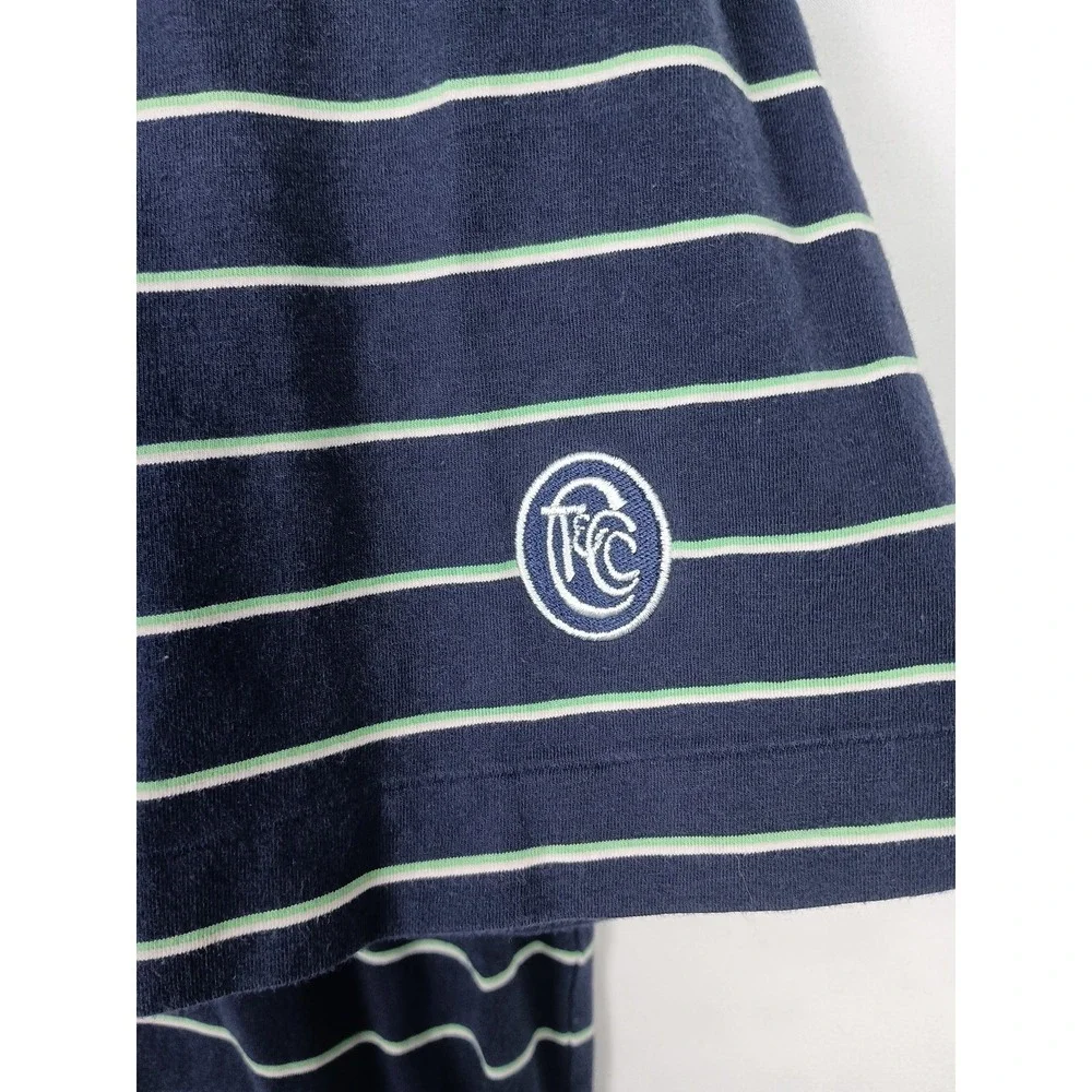 Polo Ralph Lauren Striped Blue Short Sleeve Stretch Lisle Shirt Golf Old Money